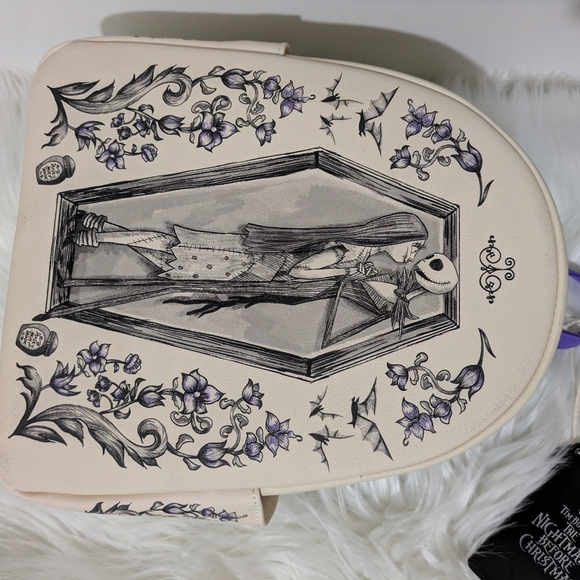 Loungefly Disney Nightmare Before Christmas Jack Sally Coffin Mini Backpack New! - Picture 12 of 13